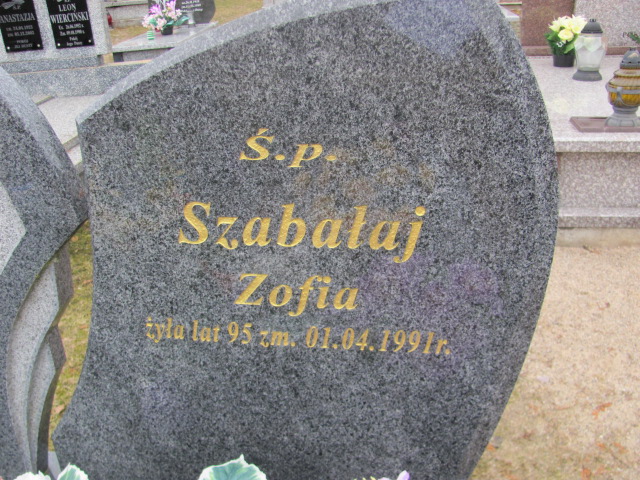 Zofia Szabałaj 1899 Kalinowo - Grobonet - Wyszukiwarka osób pochowanych